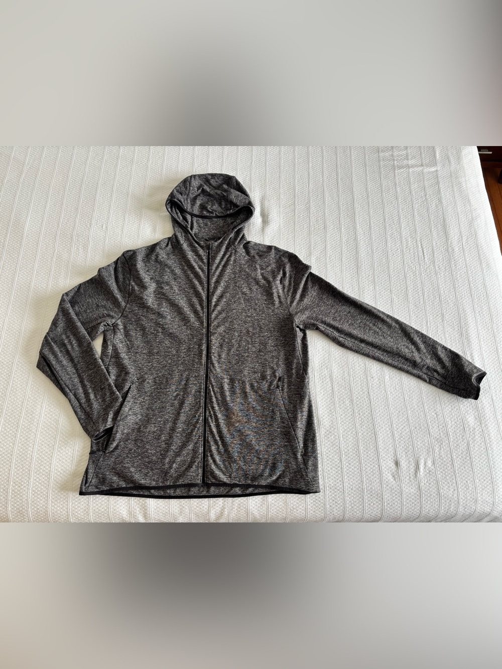 Men's Hooded Full-Zip Sweater Jacket - Charcoal Gray